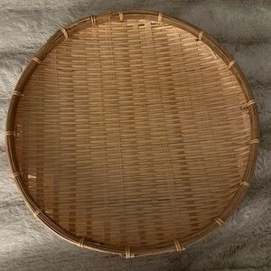 Organic Natural Woven Basket Tray Bamboo Boho Farmhouse Wall Basket